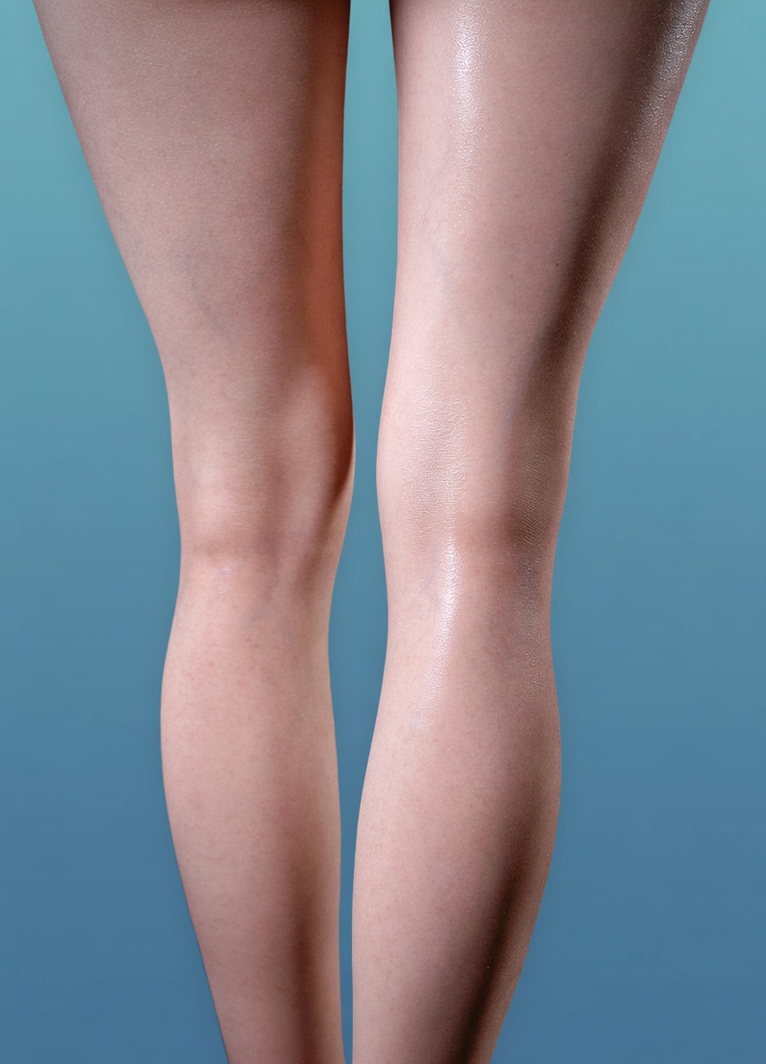 Knees and leg skin texture