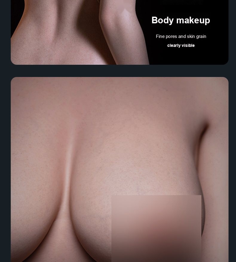 Lan Xin skin-texture silicone sex doll close-up 1 — pores, grain, and surface