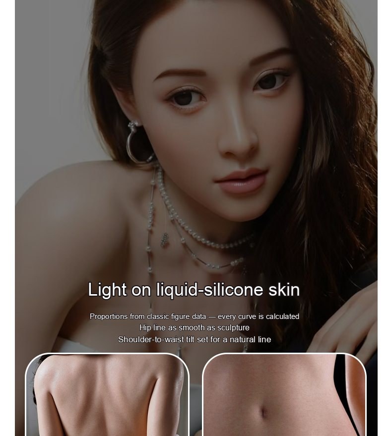 Lydia skin-texture silicone sex doll close-up 3 — pores, grain, and surface