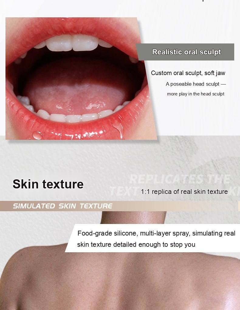 Nancy skin-texture silicone sex doll close-up 1 — pores, grain, and surface